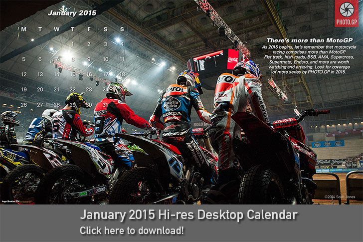 January 2015 desktop calendar Superprestigio Marc Marquez