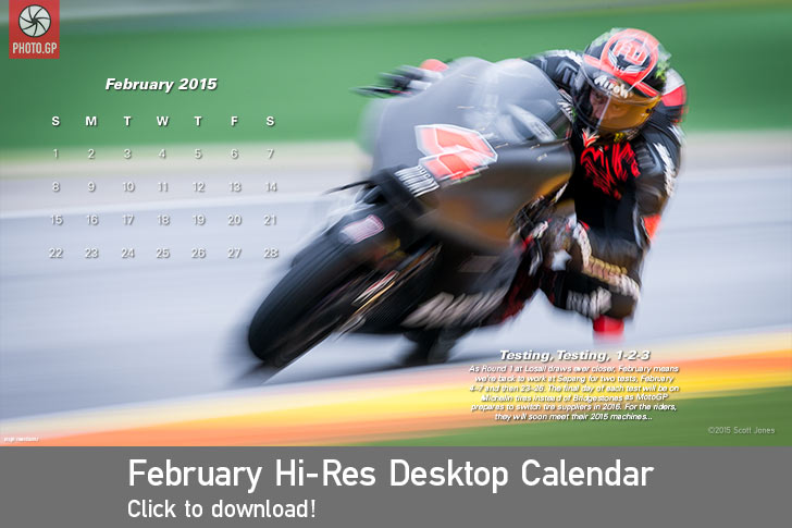 February desktop calendar PHOTO.GP Ducati Andrea Dovizioso