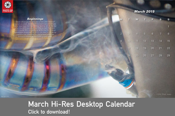 March 2015 desktop calendar Honda RC213V