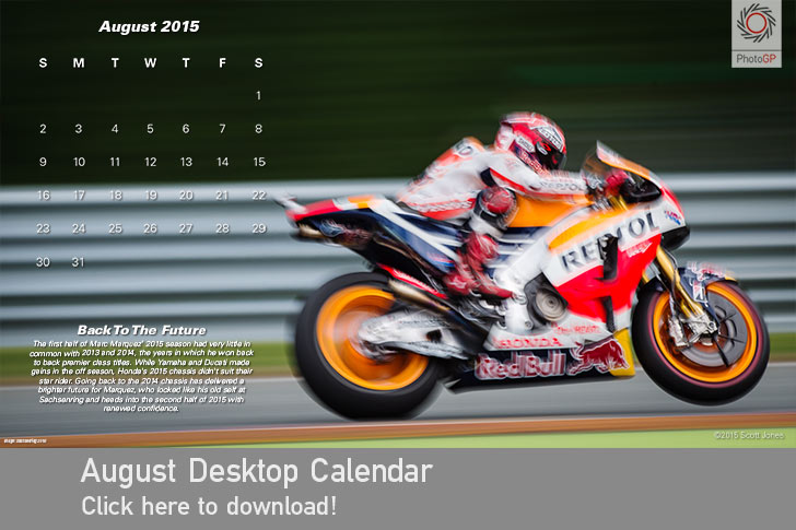 August 2015 Calendar Marc Marquez